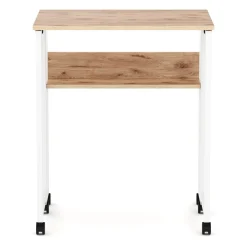 Schreibtisch klappbar auf Rollen DUNE 63 x 50 x 75 cm hellbraun/weiss