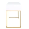 Schreibtisch Konsolentisch TESSY mit Schubladen 115 x 50 x 77 cm weiss/gold