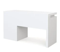 Schreibtisch LED LEANDRO mit Schubladen 140 x 50 x 78 cm weiss