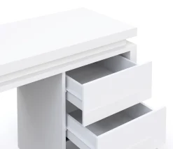 Schreibtisch LED LEANDRO mit Schubladen 140 x 50 x 78 cm weiss