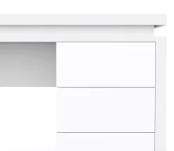 Schreibtisch LED LEANDRO mit Schubladen 140 x 50 x 78 cm weiss