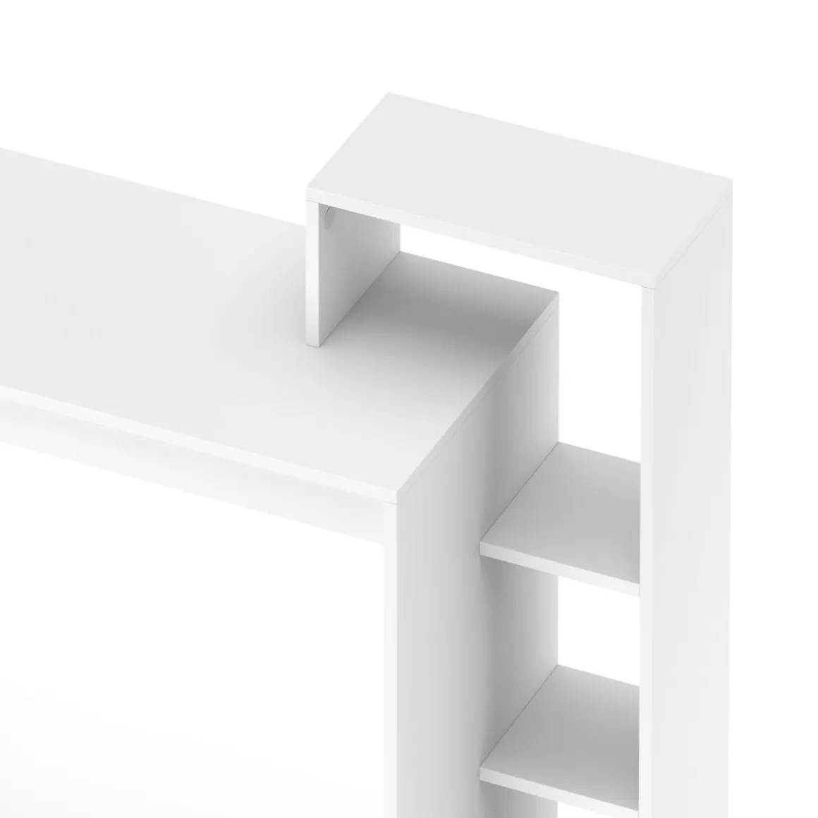 Schreibtisch LEONARD mit Regal rechts 100 x 40 x 90 cm weiss