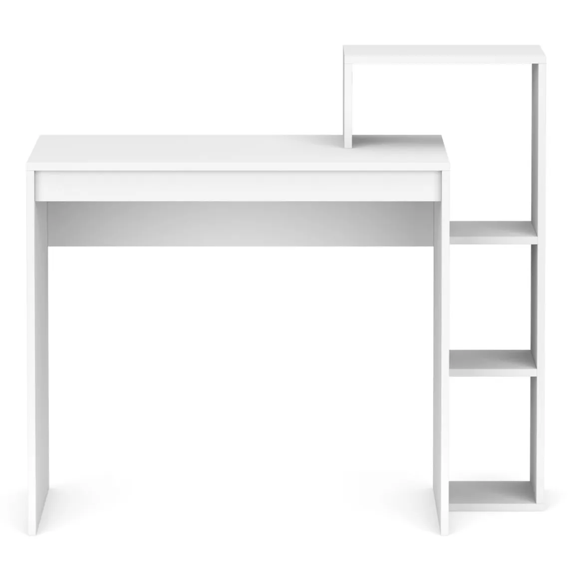 Schreibtisch LEONARD mit Regal rechts 100 x 40 x 90 cm weiss