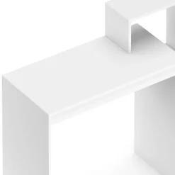 Schreibtisch LEONARD mit Regal rechts 100 x 40 x 90 cm weiss