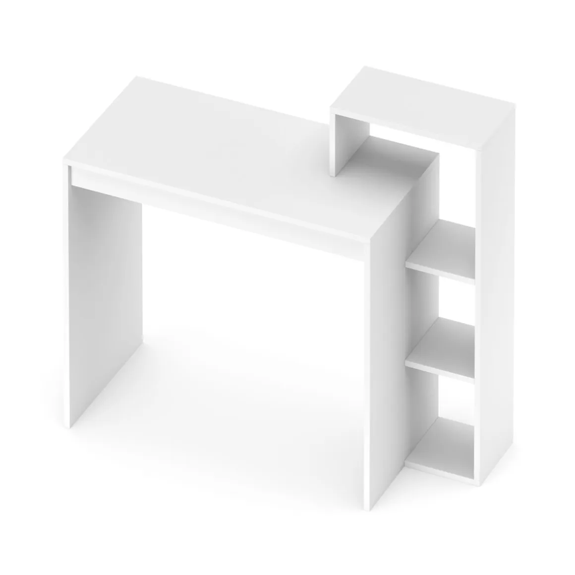 Schreibtisch LEONARD mit Regal rechts 100 x 40 x 90 cm weiss
