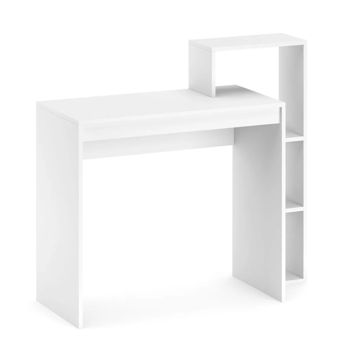 Schreibtisch LEONARD mit Regal rechts 100 x 40 x 90 cm weiss