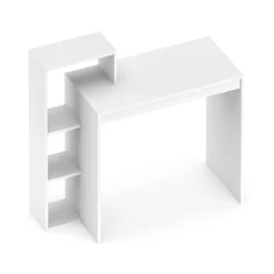 Schreibtisch LEONARD mit Regal links 100 x 40 x 90 cm weiss