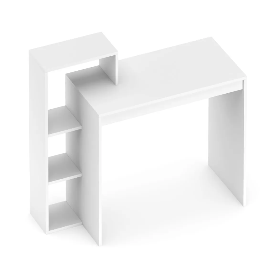 Schreibtisch LEONARD mit Regal links 100 x 40 x 90 cm weiss