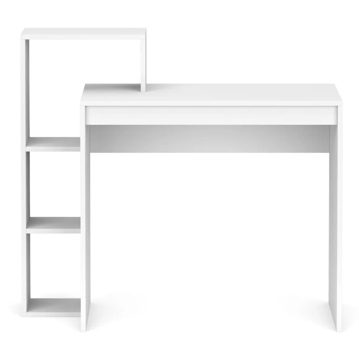 Schreibtisch LEONARD mit Regal links 100 x 40 x 90 cm weiss