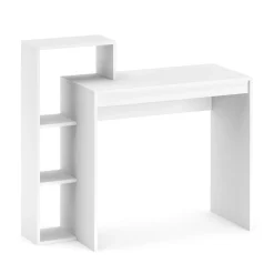 Schreibtisch LEONARD mit Regal links 100 x 40 x 90 cm weiss