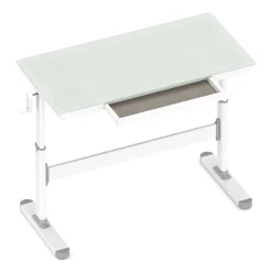 Schreibtisch manuell höhenverstellbar 120 x 60 cm weiss