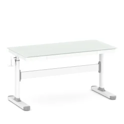 Schreibtisch manuell höhenverstellbar 120 x 60 cm weiss