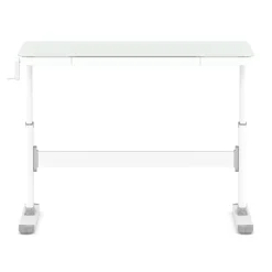 Schreibtisch manuell höhenverstellbar 120 x 60 cm weiss