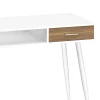 Schreibtisch MINERVA mit Stauraum 110 x 50 x 75 cm weiss/braun