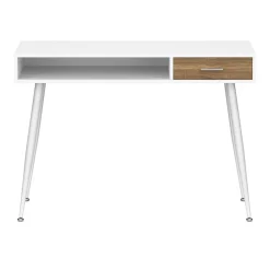 Schreibtisch MINERVA mit Stauraum 110 x 50 x 75 cm weiss/braun