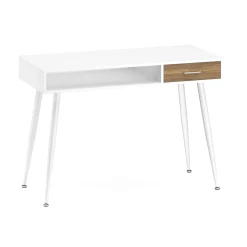 Schreibtisch MINERVA mit Stauraum 110 x 50 x 75 cm weiss/braun