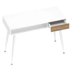 Schreibtisch MINERVA mit Stauraum 110 x 50 x 75 cm weiss/braun