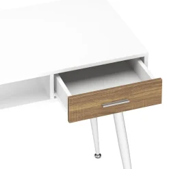 Schreibtisch MINERVA mit Stauraum 110 x 50 x 75 cm weiss/braun