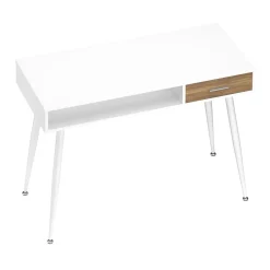 Schreibtisch MINERVA mit Stauraum 110 x 50 x 75 cm weiss/braun