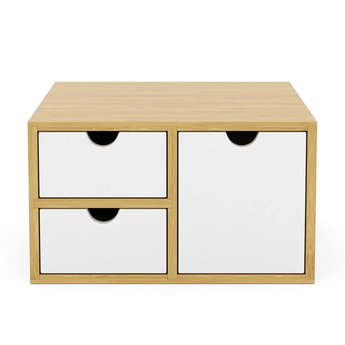 Schreibtisch Organizer Bambus ORIBA 3 Schubladen natur/weiss