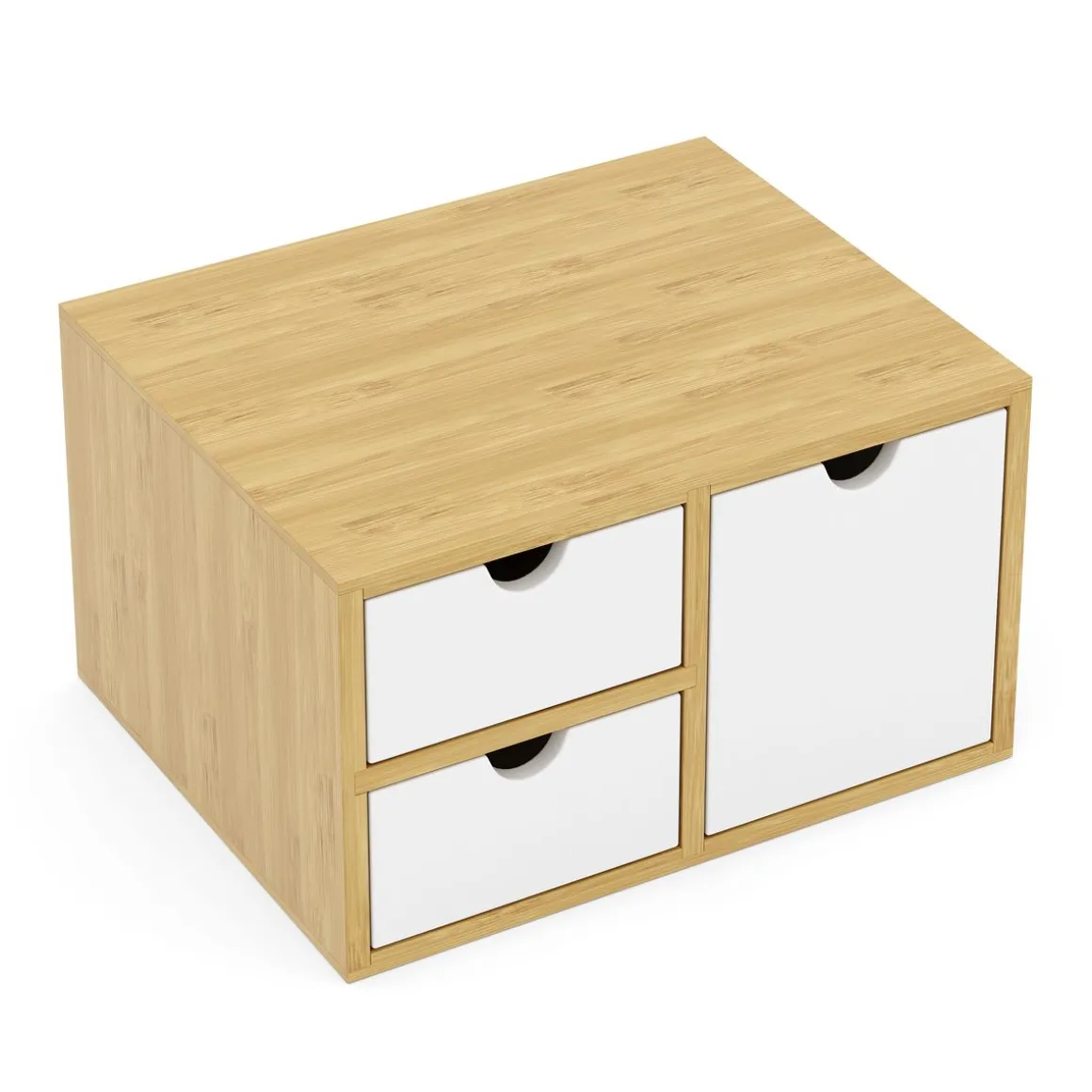Schreibtisch Organizer Bambus ORIBA 3 Schubladen natur/weiss