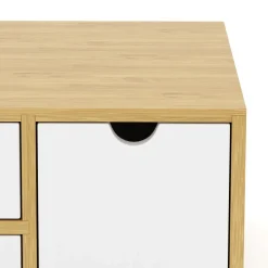 Schreibtisch Organizer Bambus ORIBA 3 Schubladen natur/weiss