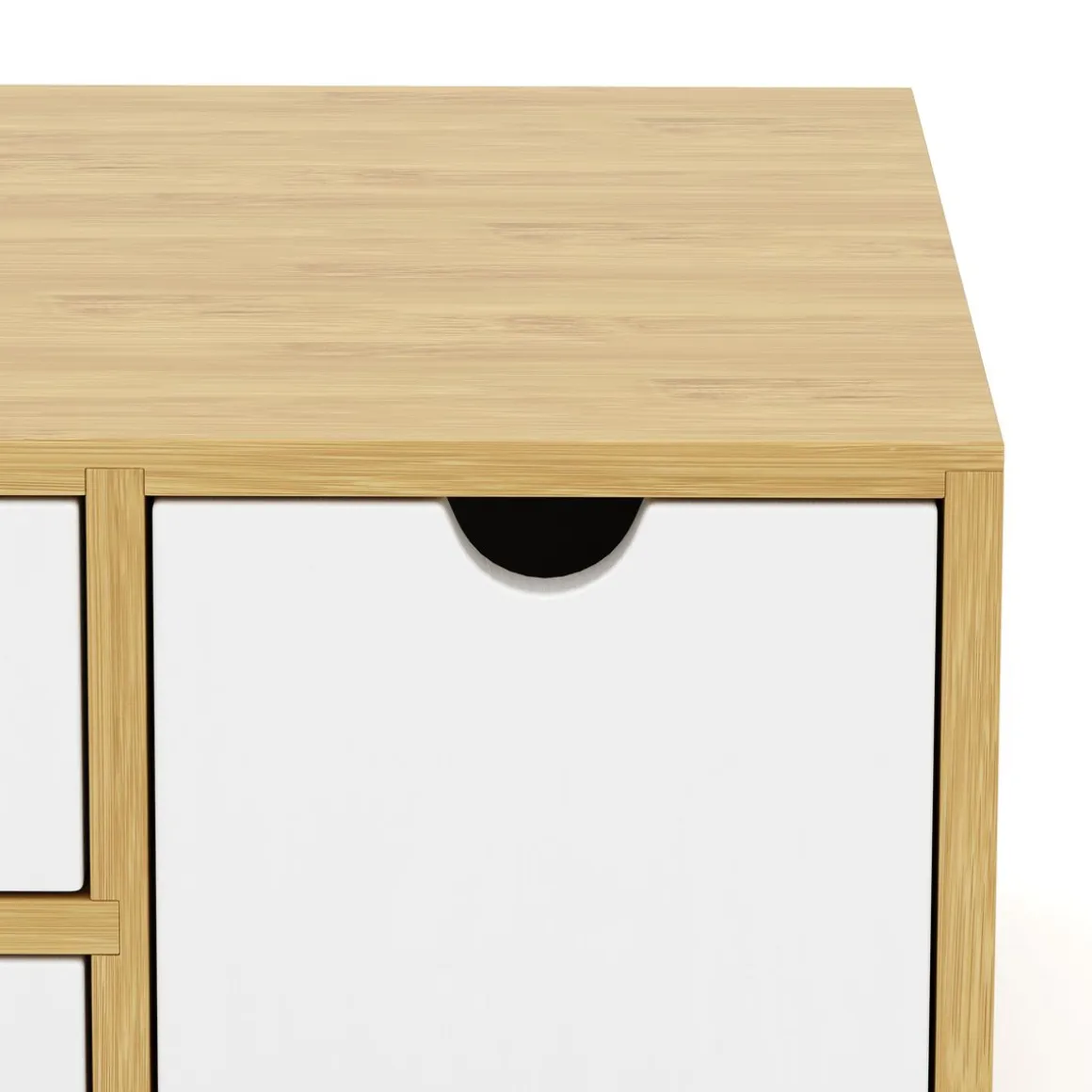 Schreibtisch Organizer Bambus ORIBA 3 Schubladen natur/weiss