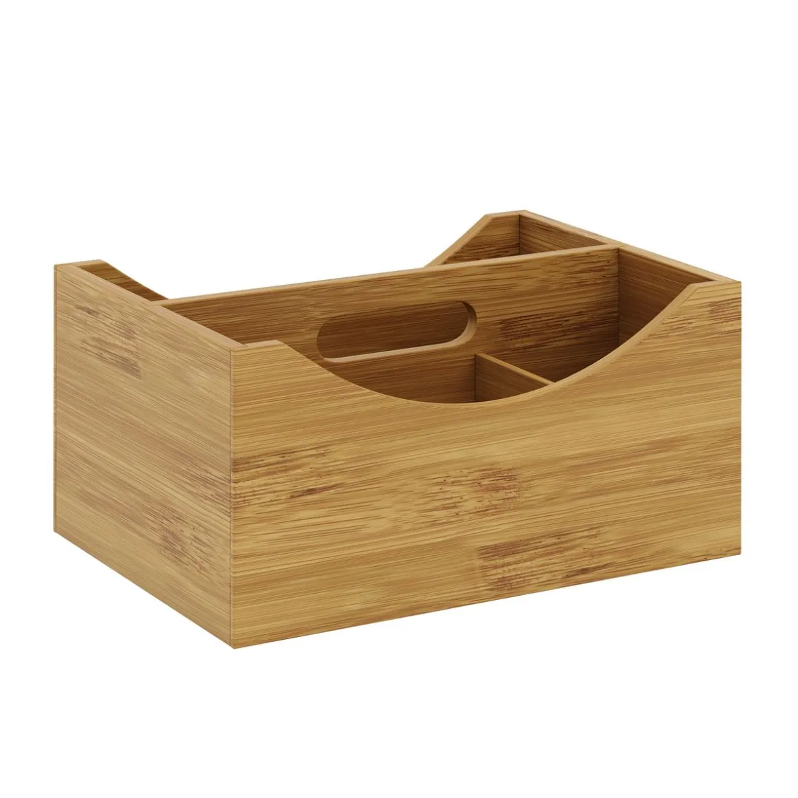 Schreibtisch Organizer Bambus 4 Fächer natur