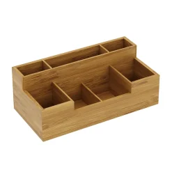 Schreibtisch Organizer Bambus 7 Fächer natur