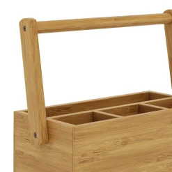 Schreibtisch Organizer Bambus 4 Fächer mit Tragegriff