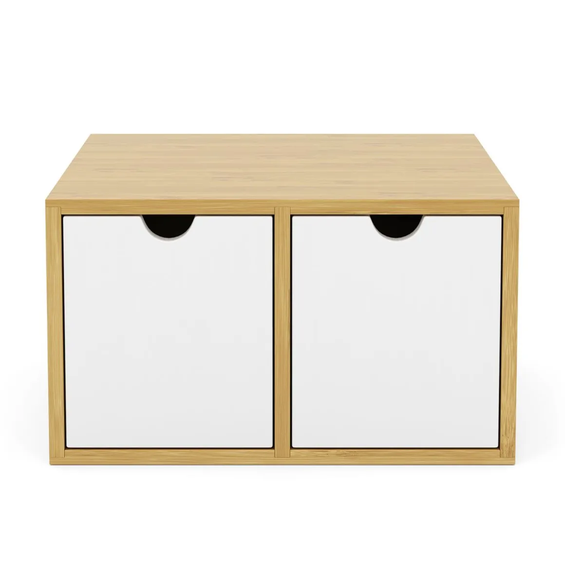 Schreibtisch Organizer Bambus ORIBA 2 Schubladen natur/weiss