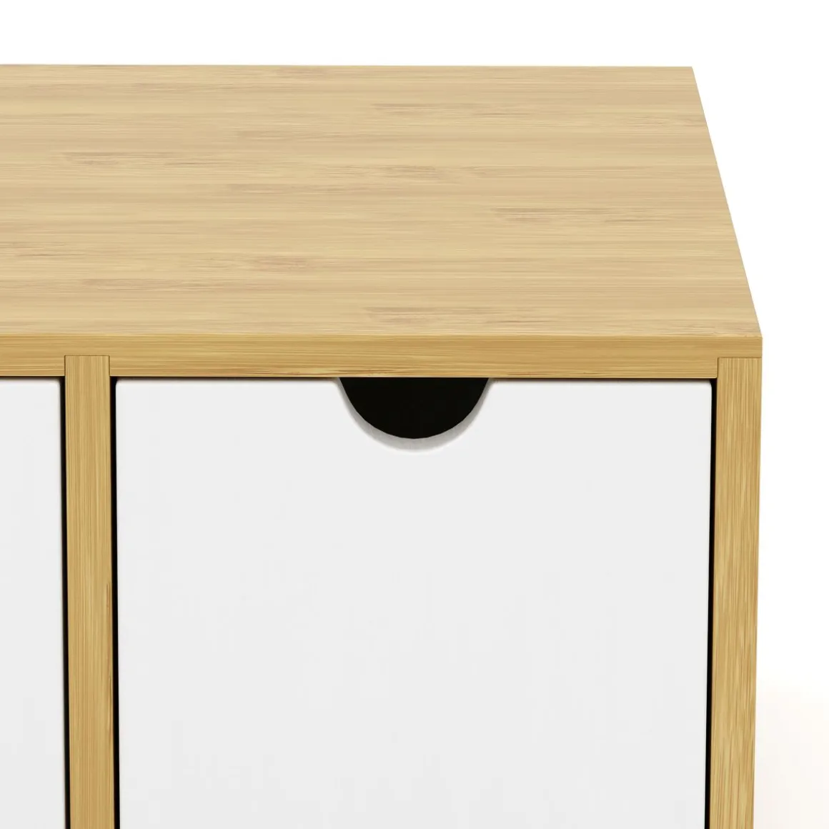Schreibtisch Organizer Bambus ORIBA 2 Schubladen natur/weiss