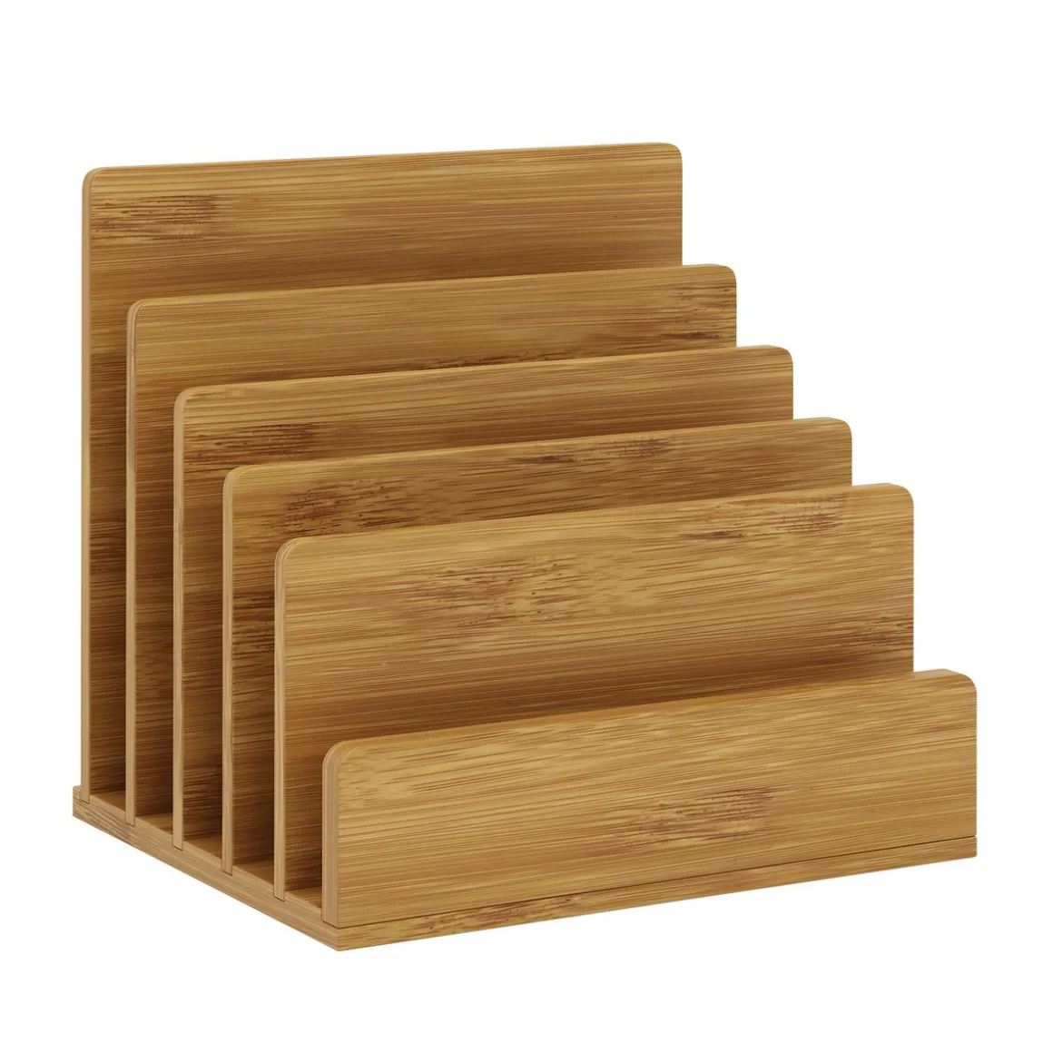 Schreibtisch Organizer Dokumentenhalter Bambus 5 Fächer