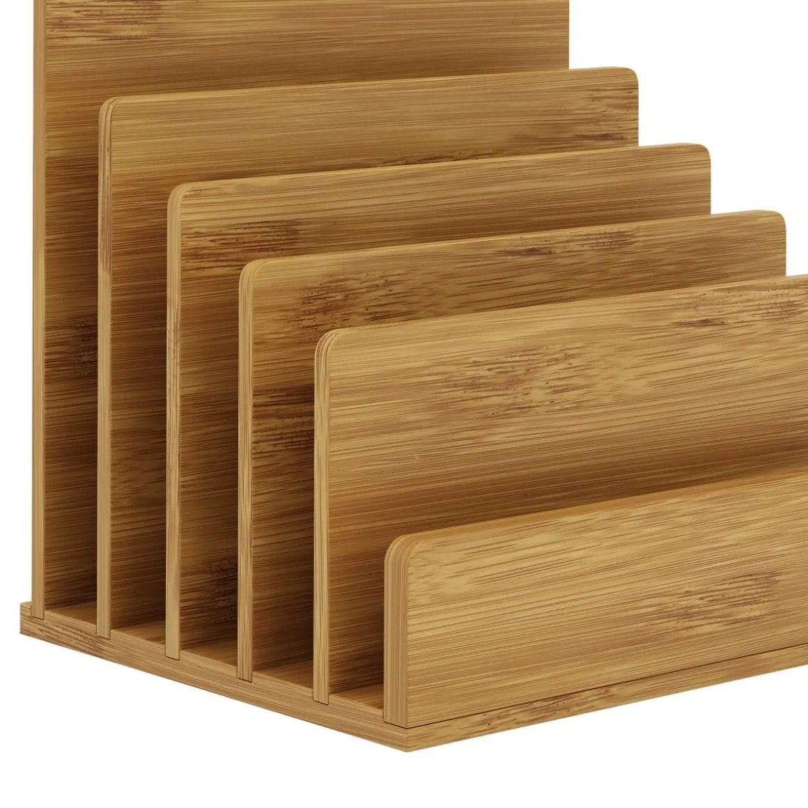 Schreibtisch Organizer Dokumentenhalter Bambus 5 Fächer