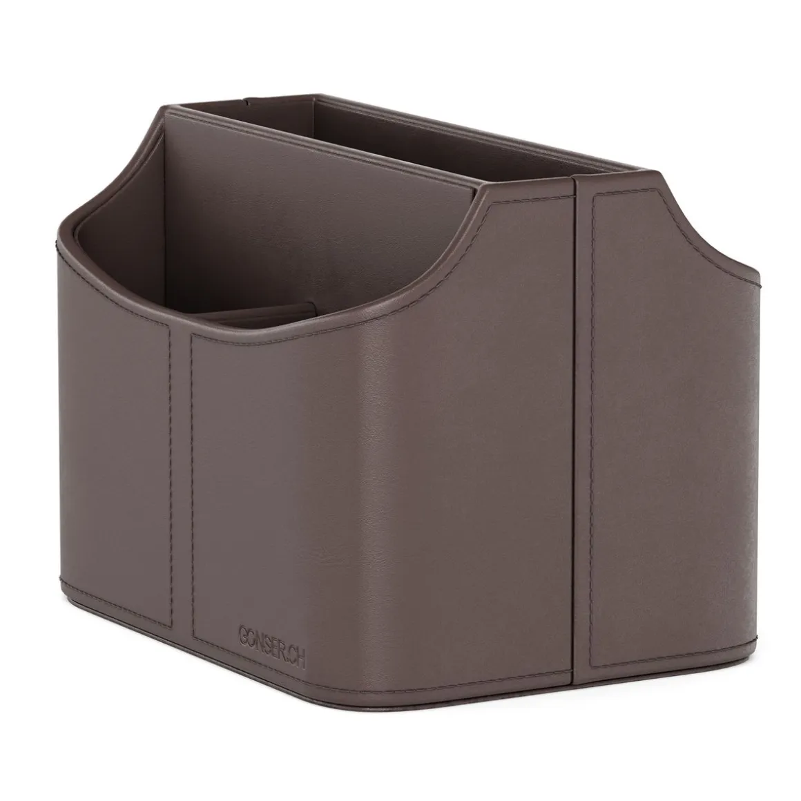 Schreibtisch Organizer Leder dunkelbraun