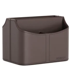 Schreibtisch Organizer Leder dunkelbraun