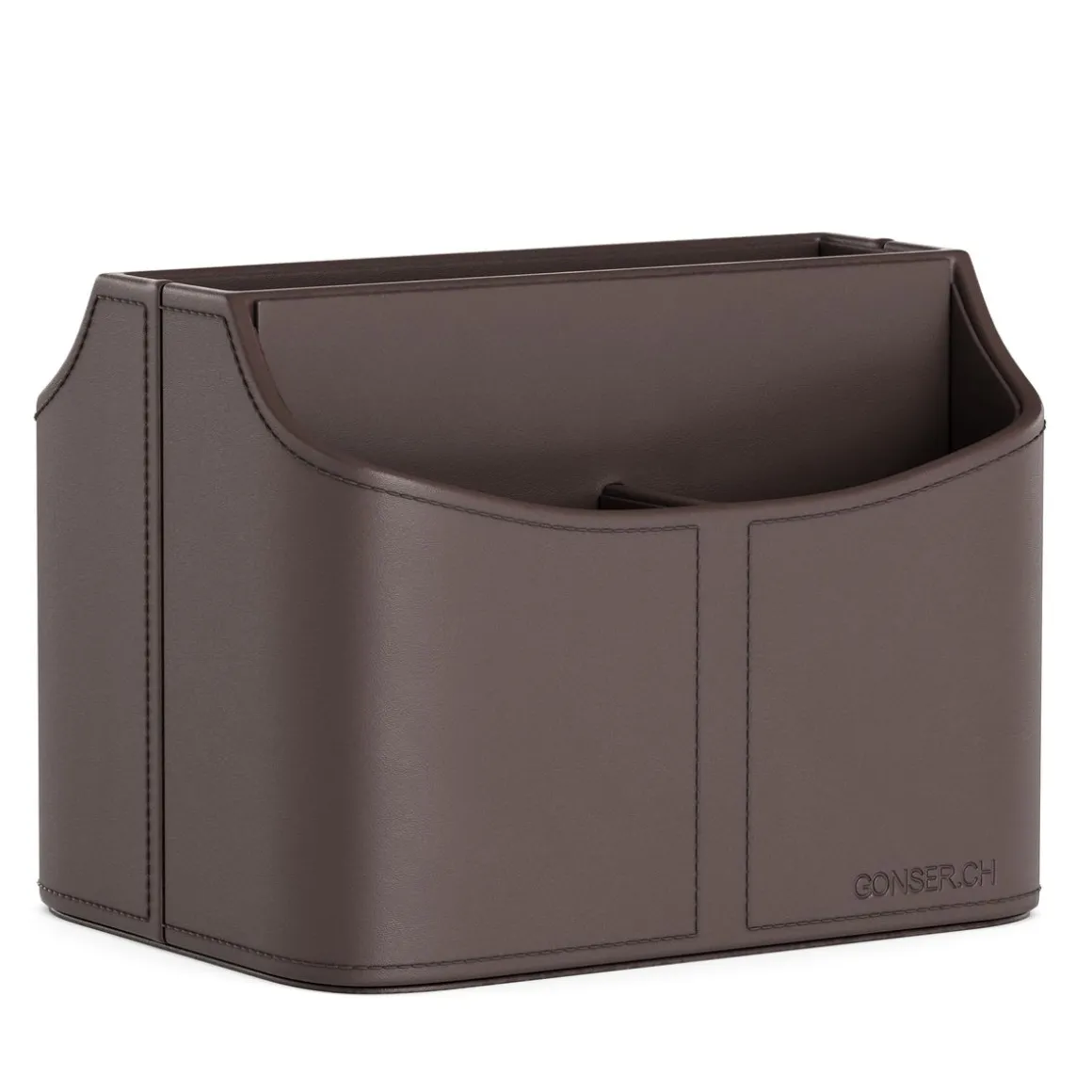 Schreibtisch Organizer Leder dunkelbraun