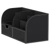 Schreibtisch Organizer mit Schublade Leder schwarz