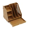 Schreibtisch Organizer mit Schublade 33 x 24 x 29 cm braun
