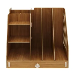 Schreibtisch Organizer mit Schublade 33 x 24 x 29 cm braun