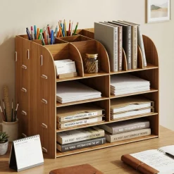Schreibtisch Organizer 32 x 25 x 27 cm braun