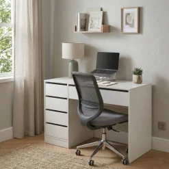 Schreibtisch RIGEL mit Schubladen 120 x 55 x 75 cm weiss