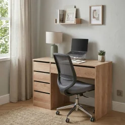 Schreibtisch RIGEL mit Schubladen 120 x 55 x 75 cm braun
