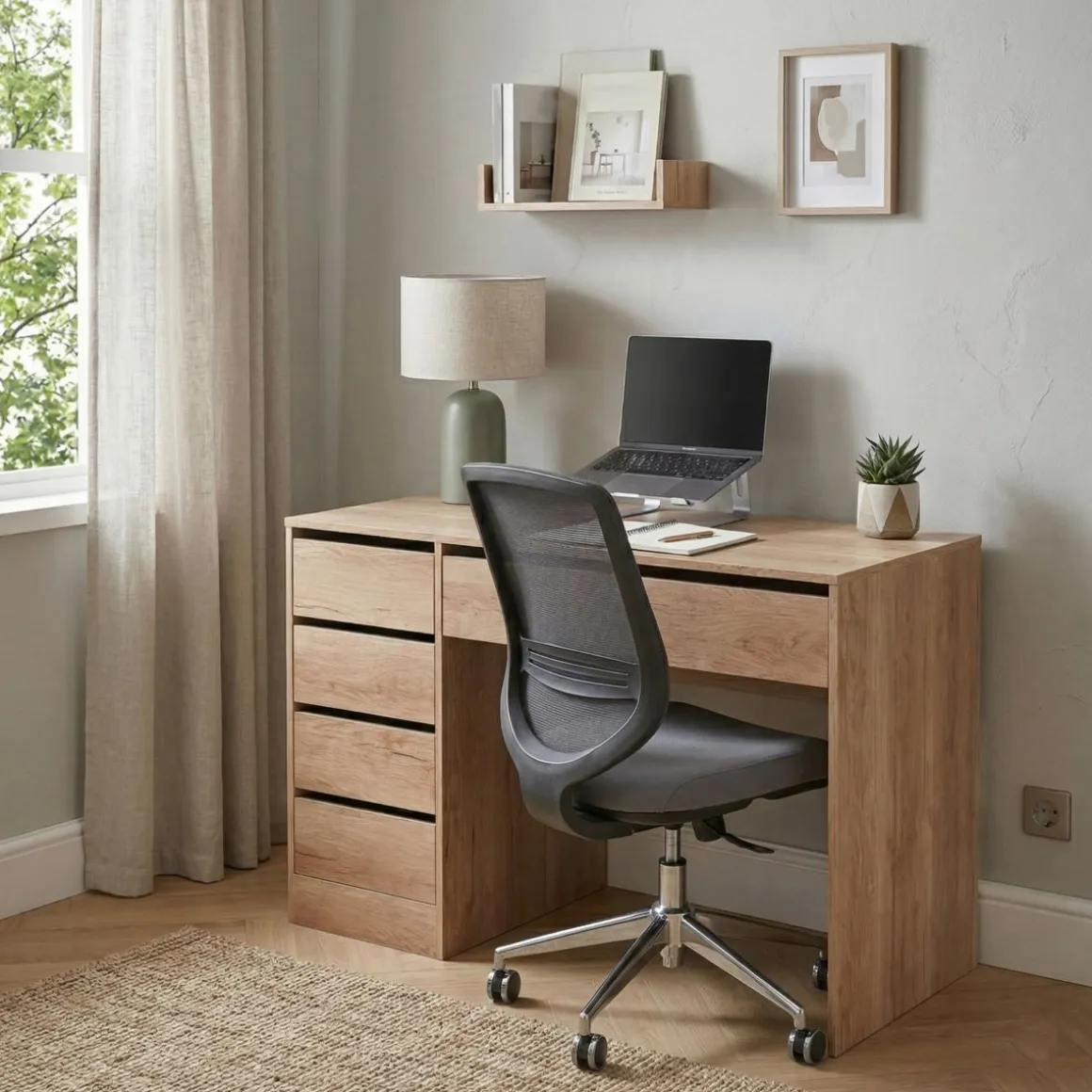 Schreibtisch RIGEL mit Schubladen 120 x 55 x 75 cm braun