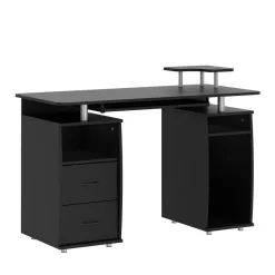 Schreibtisch RIGIL mit Schubladen 120 x 55 x 89 cm schwarz