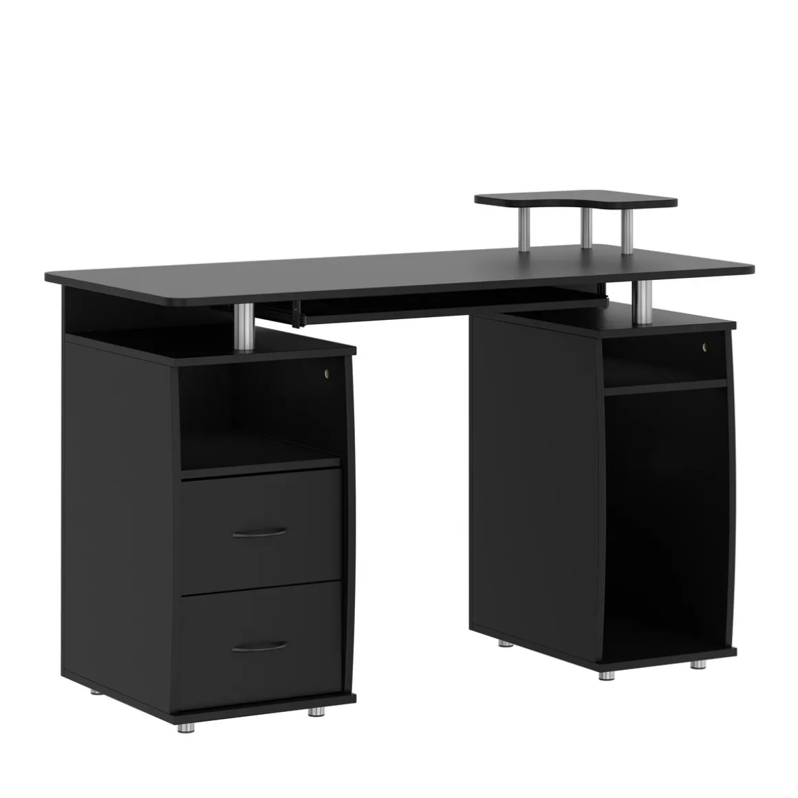 Schreibtisch RIGIL mit Schubladen 120 x 55 x 89 cm schwarz