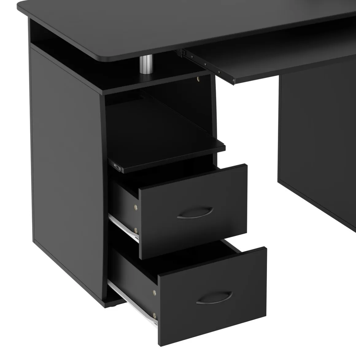 Schreibtisch RIGIL mit Schubladen 120 x 55 x 89 cm schwarz