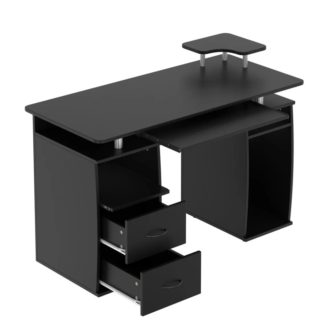 Schreibtisch RIGIL mit Schubladen 120 x 55 x 89 cm schwarz