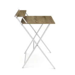 Schreibtisch TORSTEN klappbar 80 x 62 x 82 cm hellbraun/weiss