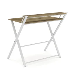 Schreibtisch TORSTEN klappbar 80 x 62 x 82 cm hellbraun/weiss